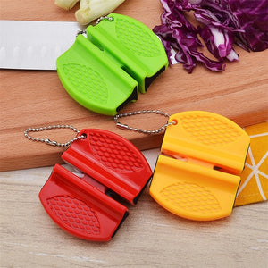 Portable Mini kitchen Knife Sharpener Kitchen Tools Accessories Creative Butterfly Type Two-stage Camping Pocket Knife Sharpener