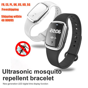 Portable Mosquito Repellent Bracelet Ultrasonic Mosquito Repellent Watch Capsule Insect Bugs Anti-mosquito Electronic clock
