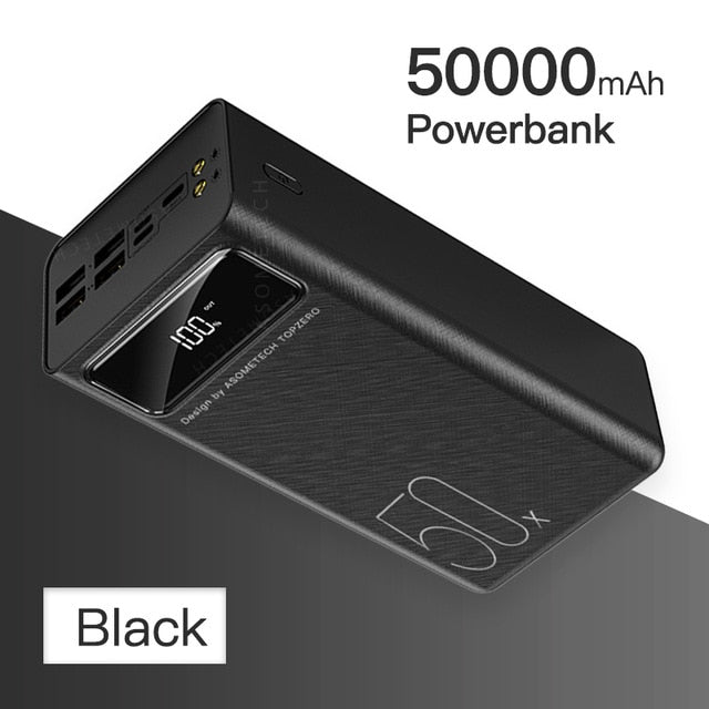 Power Bank 50000mAh Portable Charger LED Light Poverbank Powerbank 50000 mAh External Battery For iPhone Xiaomi Samsung Huawei