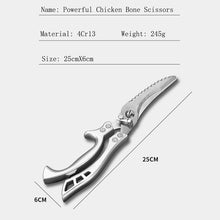 Load image into Gallery viewer, Powerful Chicken Bone Scissors Chicken Duck Fish Cutter Shears 4Cr13 Stainless Steel Scissors Scale Clean Cooking Scissors Knife
