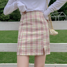 Load image into Gallery viewer, Preppy Korean Style Women Skirts Cute Sweet Hight Waist Straight Skirt for Ladies Fashion 2021 Plaid Mini Skirt Women
