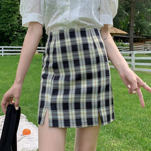Load image into Gallery viewer, Preppy Korean Style Women Skirts Cute Sweet Hight Waist Straight Skirt for Ladies Fashion 2021 Plaid Mini Skirt Women