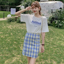 Load image into Gallery viewer, Preppy Korean Style Women Skirts Cute Sweet Hight Waist Straight Skirt for Ladies Fashion 2021 Plaid Mini Skirt Women