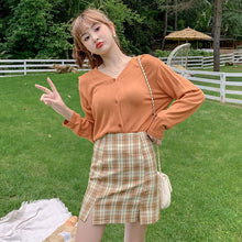 Load image into Gallery viewer, Preppy Korean Style Women Skirts Cute Sweet Hight Waist Straight Skirt for Ladies Fashion 2021 Plaid Mini Skirt Women