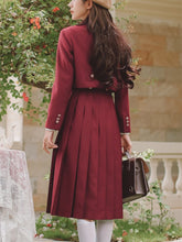 Load image into Gallery viewer, Preppy Style Pleated Strap Dress 2 Piece Set Women Outfits Suit Collar Long Sleeve Crop Coat+Pleated Skirt Korean Uniform Set