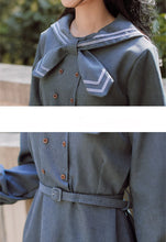 Load image into Gallery viewer, Preppy Style Sweet Cute Dress Women&#39;s Mori Bow Tie Cross Neckline Design Sense Retro Literary Autumn Kawaii Dress Vestido Midi