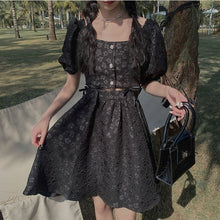 Load image into Gallery viewer, Print France Vintage Elegant Dress Women Black Evening Party Dress Summer 2021 Cut Out High Street Korean Chic Clothing Bohemian