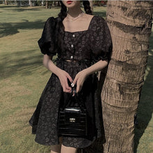 Load image into Gallery viewer, Print France Vintage Elegant Dress Women Black Evening Party Dress Summer 2021 Cut Out High Street Korean Chic Clothing Bohemian