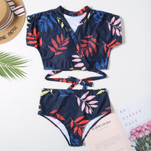Load image into Gallery viewer, Print Ruffled Cut Out Bikini Sets Sexy Lace Up Swimsuit Two Pieces Swimwear Women 2021 Beach Bathing Suits Biqini
