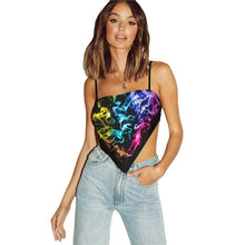 Load image into Gallery viewer, Print Tank Tops for Women Casual Short Hollowout Camis Females Backless Sexy Crop Top Girls Fashion 2021 Summer