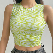 Load image into Gallery viewer, Printed Summer Women Camis Sexy Sleeveless Crop Top Skinny Tank Top O Neck Summer Sporty Tops Streetwear Corset