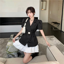 Load image into Gallery viewer, Profession Skirts Two-piece Suit 2021 Summer New Women&#39;s Clothing Tees Tops Korean Version Temperament Short Sleeve Suits Coat