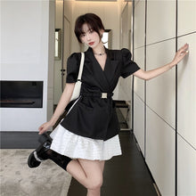 Load image into Gallery viewer, Profession Skirts Two-piece Suit 2021 Summer New Women&#39;s Clothing Tees Tops Korean Version Temperament Short Sleeve Suits Coat