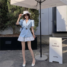 Load image into Gallery viewer, Profession Skirts Two-piece Suit 2021 Summer New Women&#39;s Clothing Tees Tops Korean Version Temperament Short Sleeve Suits Coat