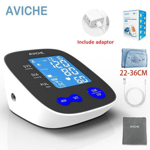 Professional Automatic Digital Arm Blood Pressure Monitor Large Backlight LCD Display Talking Pulse Rate 22-42cm BP Cuff Machine
