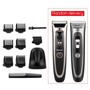 Professional Electric Hair Clipper Cordless Hair Trimmer Quick Charge Barbershop LED Display Hair Cutting Machine 6 Guide Combs