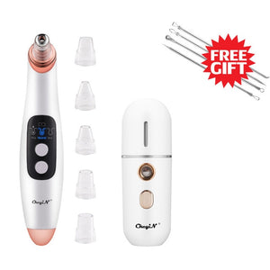 Professional Face Cleansing Kit Vacuum Blackhead Remover Ultrasonic Skin Scrubber Nano Facial Sprayer Electric Face Clean Set 31