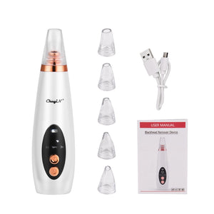 Professional Face Cleansing Kit Vacuum Blackhead Remover Ultrasonic Skin Scrubber Silicone Facial Brush Electric Face Clean Set