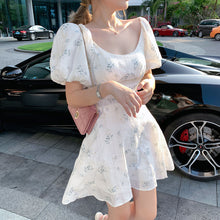 Load image into Gallery viewer, Puff Sleeve French Floral Print Maxi Mini Woman Dress Office Lady Korean Japan Style Kawaii Elegant Dress for Women 2021 Summer