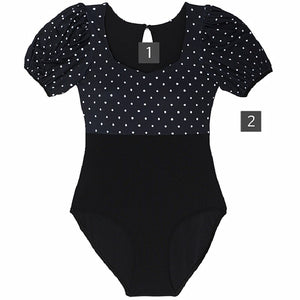Puff Sleeve One Piece Swimsuit Women Dot Print Swimwear Short Sleeves Monokini Swim Suit Trikini Padded Bathing Suit with Skirt