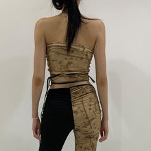 Load image into Gallery viewer, Punk Gothic Camis Grunge Women Crop Tops Y2K Lace Up Sexy Cute Summer Halter Brown Camis Casual Female Sleeveless 90s Corset Top