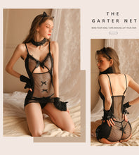 Load image into Gallery viewer, Pussy Nightdress Women Sexy Lingerie Exotic Lace Skirt Thong Set Femme Porno Sexi See-through Seduction Dot Gauze Slutty Clothes