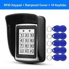 Load image into Gallery viewer, RFID Metal Access Control Keypad Waterproof Rainproof Cover Outdoor Door Opener Electronic Lock System 10pcs EM4100 Keychains