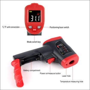 RZ Infrared Thermometer Non-Contact Temperature Meter Gun 0-600C Handheld Digital Industrial Outdoor Laser Pyrometer Thermometer