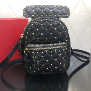 Real Sheepskin Leather Backpack Style Fashion Rivet School Bag Luxury Party Designer Lady Shoulder Bag 2023 Travel Mini Bags