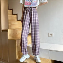 Load image into Gallery viewer, Real Shot 2021 Autumn Plaid High Waist Wide Leg Pants Women&#39;s Pants