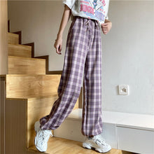 Load image into Gallery viewer, Real Shot 2021 Autumn Plaid High Waist Wide Leg Pants Women&#39;s Pants