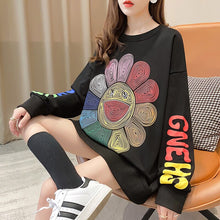 Load image into Gallery viewer, Real Shot Autumn Loose Large Size Mid-Length Pullover Round Neck 2021 Fashion Korean Hoodies Oversize Loose Causal Pullover Tops