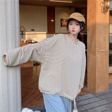 Load image into Gallery viewer, Real Shot Cost-Effective Striped Long Sleeve Early Autumn round Neck Loose