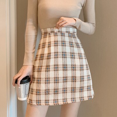 Real Shot Cost-Effective Versatile Chic Plaid Skirt for Women