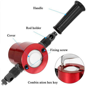 Red Metal Cutting Machine Double Head Sheet Nibbler Metal Cutter Drill Attachment 360 Degree Adjustable Metal Electric Cutter