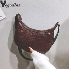 Load image into Gallery viewer, Retro Crocodile Pattern Crossbody Bags For Women 2020 Luxury Hobo Bags Women Bags Designer Saddle Bags Lady Purses And Handbags