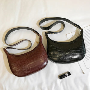 Retro Crocodile Pattern Crossbody Bags For Women 2020 Luxury Hobo Bags Women Bags Designer Saddle Bags Lady Purses And Handbags