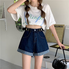 Load image into Gallery viewer, Retro Denim Sexy Casual Shorts High Waist Short Feminino Plus Size Korean Fashion Jeans Wide Leg Women&#39;s Clothing Denim Shorts