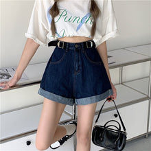 Load image into Gallery viewer, Retro Denim Sexy Casual Shorts High Waist Short Feminino Plus Size Korean Fashion Jeans Wide Leg Women&#39;s Clothing Denim Shorts