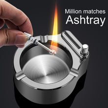 Load image into Gallery viewer, Retro Metal Ashtray Ten Thousand Match Lighter Multifunction Ashtray PUO88