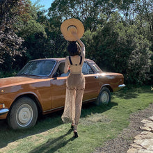 Load image into Gallery viewer, Retro Style One Piece Swimsuit Women Dot Print Swimwear Lace Monokini Push Up Swim Skirt Bath Suit Pad Korea Dress Mesh Ruffle