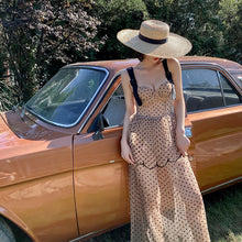 Load image into Gallery viewer, Retro Style One Piece Swimsuit Women Dot Print Swimwear Lace Monokini Push Up Swim Skirt Bath Suit Pad Korea Dress Mesh Ruffle