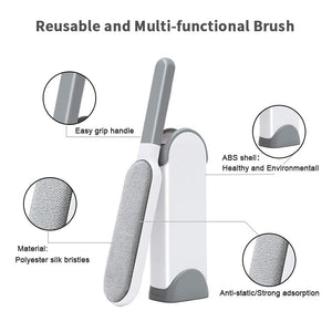 Reusable self-cleaning sofa clothing animal fur removal brush scrub cleaning tool multi-functional pet cat and dog hair brush