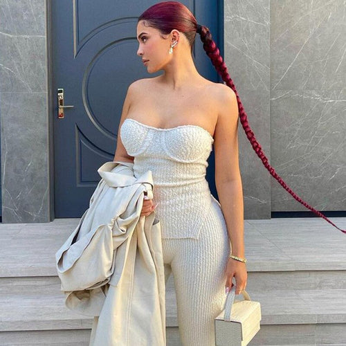 Ribbed Sexy Strapless Cut Out Split Crop Tops Women Knitted Backless Cropped Feminino Bustier Corset Top 2021 Summer Streetwear