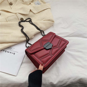 Rivet Chain Brand Designer PU Leather Crossbody Bags For Women 2020 Simple Fashion Shoulder Bag Lady Luxury Small Handbags