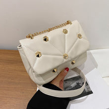 Load image into Gallery viewer, Rivets Pu Leather Brand Flap Crossbody Bags for Women 2021 Winter Designer Chain Shoulder Bag Female Handbags and Purses