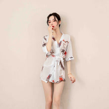 Load image into Gallery viewer, Robes Sexy Printed Floral Lingerie Bathrobe Womens Clothing Sleepwear Kimono Nightie Chiffon Night Wear Shower robe Home Suit