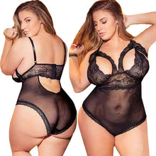 Load image into Gallery viewer, Romantic Onesie Womens Lace Onesies Jumpsuit Plus Size Bodysuit Lingere Sleepwear Deep V Clothing Nighty For Sex See Through