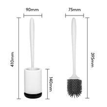 Load image into Gallery viewer, Rubber Head Toilet Brush With Holder Silicone Long Handle Household Bathroom Cleaning Brush Wall Mounted Brushes for toilet