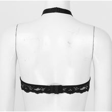 Load image into Gallery viewer, S-4XL Women Open Breast Extoic Bra Hollow Out Lace Halter Tops Metal Chain Decor Underwired Brassiere Sexy Lingerie Clubwear
